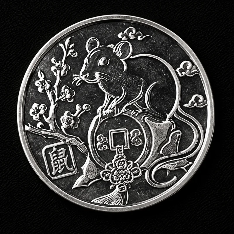 MOUSE 1/10 OZ hand-stamped silver coin