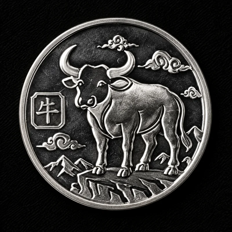 OX 1/10 OZ hand-stamped silver coin
