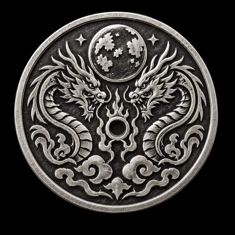 Lunar Guardians hand-stamped silver coin
