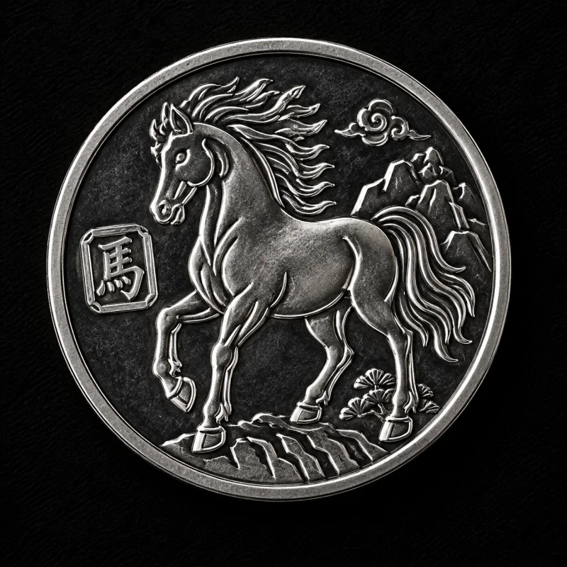 HORSE 1/10 OZ hand-stamped silver coin
